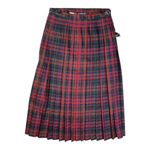 Edinburgh Old Town Weaving Co Size 32 Pleat-Front Wool Skirt Plaid Tartan